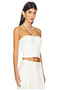 view 2 of 4 Linnie Ruched Halter Top in Soft White