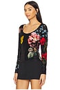 view 3 of 5 Delaina Scoop Neck Longsleeve Top in in In The Wind Floral