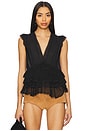 view 1 of 4 Blanche Ruffle Swing Top in Black
