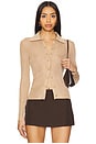 view 1 of 4 Nealie Ribbed Polo in Tan