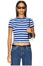 view 1 of 4 Tess Tee in True Blue & Off White