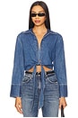 view 1 of 4 Hannon Button Down in Medium Indigo Chambray