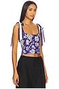 view 2 of 4 Blanca Scoop Shoulder Top in Blooming Wild Indigo