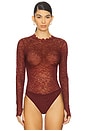 view 2 of 5 Taeyn Lace Crew Neck Bodysuit in Oxblood