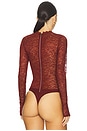 view 4 of 5 Taeyn Lace Crew Neck Bodysuit in Oxblood
