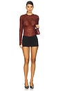 view 5 of 5 Taeyn Lace Crew Neck Bodysuit in Oxblood
