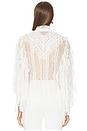 view 3 of 4 Rheba Lace Ruffle Sleeve Top in Off White