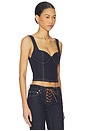 view 2 of 4 Ava Sweetheart Denim Bustier in Dark Rinse