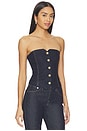 view 2 of 4 Kelcey Denim Strapless Vest Top in Dark Rinse