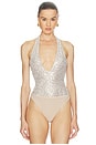 view 2 of 6 Pippa Sequin Bodysuit in Almond & Silver