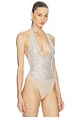 view 3 of 6 Pippa Sequin Bodysuit in Almond & Silver