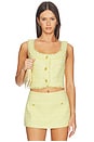 view 1 of 5 Shila Scoop Neck Button Down Corset Top in Butter