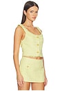 view 2 of 5 Shila Scoop Neck Button Down Corset Top in Butter