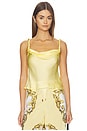 view 1 of 4 Monique Twist Strap Cowl Neck Tank in Butter
