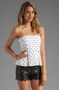view 1 of 4 Sinclair Strapless Peplum Top in Black/White Dot in Black & White Dot