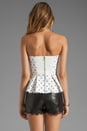 view 2 of 4 Sinclair Strapless Peplum Top in Black/White Dot in Black & White Dot