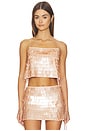 view 1 of 5 Grazi Paillette Spaghetti Strap Top in Rose Tan