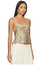 view 2 of 5 Nicolette Allover Sequin Tank in Sand & Gold