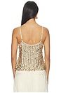 view 3 of 5 Nicolette Allover Sequin Tank in Sand & Gold