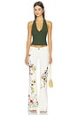 view 4 of 4 Pearl Pointelle Tie Back Halter Top in Dark Fern