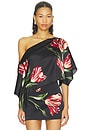 view 2 of 6 Rita Ots Draped Cropped Top With Scarf in Soft Tulip Black