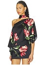 view 4 of 6 Rita Ots Draped Cropped Top With Scarf in Soft Tulip Black