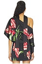 view 5 of 6 Rita Ots Draped Cropped Top With Scarf in Soft Tulip Black