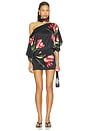 view 6 of 6 Rita Ots Draped Cropped Top With Scarf in Soft Tulip Black