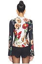 view 4 of 4 FITTED NIPPED WAIST BUTTON DOWN TOP FREYA  in Floral Radiance