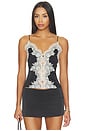 view 1 of 5 Julieta Cutaway Lace Slip Top in Black & Chino