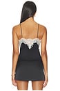 view 4 of 5 Julieta Cutaway Lace Slip Top in Black & Chino