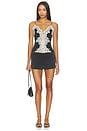 view 5 of 5 Julieta Cutaway Lace Slip Top in Black & Chino