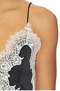 view 6 of 5 Julieta Cutaway Lace Slip Top in Black & Chino