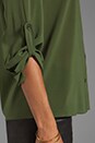 view 5 of 5 Colby Rolled Sleeve Draped Button Down Top in Deep Ivy