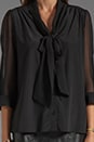 view 3 of 4 Arie Tie Neck Blouse in Black