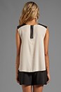 view 2 of 3 Leather Shoulder Muscle Tee in Nude/Black in Nude & Black