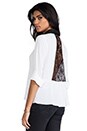 view 1 of 8 Darma Black Detail Flare Blouse in White