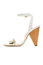 view 5 of 5 Cici Vachetta Heel in White & Pale Gold
