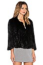 view 3 of 4 Rabbit Fur Cape in Black