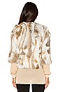 view 3 of 4 Lined Rabbit Fur Coat in Multi Brown
