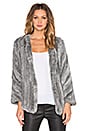 view 1 of 4 MANTEAU EN FOURRURE DE LAPIN in Multi Grey
