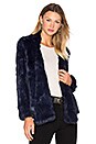 view 1 of 4 Lapel Rabbit Fur Jacket in Ink
