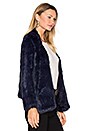 view 2 of 4 Lapel Rabbit Fur Jacket in Ink