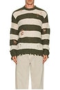 view 3 of 3 Sid Crewneck Sweater in Khaki & White
