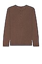 view 1 of 3 Figure Long Sleeve Henley in Mink Brown