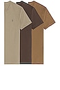 view 1 of 5 Brace 3 Pack Tee in Taupe, Brown & Brown