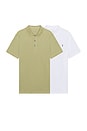 view 1 of 5 Reform 2 Pack Polo in Green & Optic White