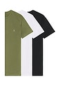 view 1 of 5 Brace Crew Neck Tee 3 Pack in Optic White, Green, & Black