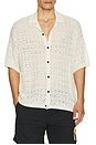 view 3 of 4 Loire Short Sleeve Knitted Shirt in Ecru White