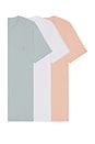 view 1 of 6 Tonic Crew 3 Pack Tee in White, Mauve, & Blue